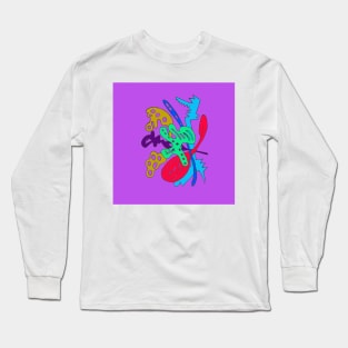Abstract forms on purple Long Sleeve T-Shirt